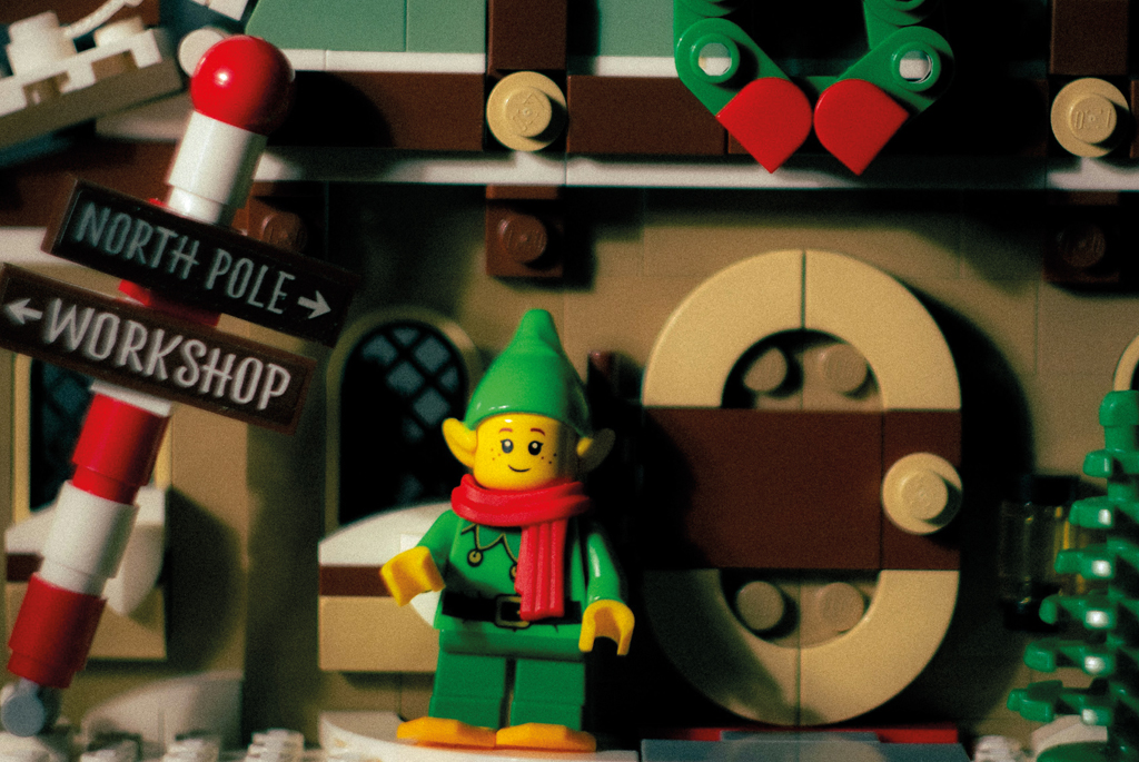 Toy elf made from plastic bricks
